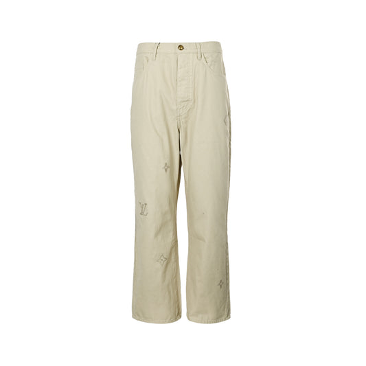 Louis Vuitton Monogram signature jeans with front and back embroidery