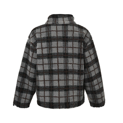 Miu Miu contrasting plaid zipper jacket