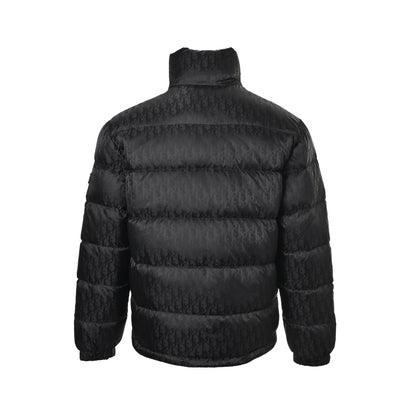Dior classic dark pattern old flower stand collar down jacket