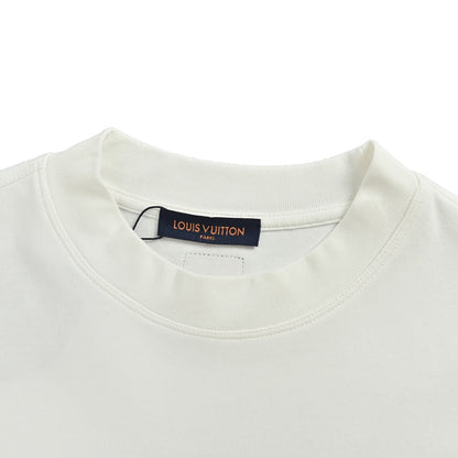 Louis Vuitton dark woven three-dimensional logo embroidered long-sleeved T-shirt