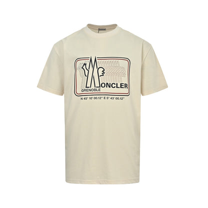 Moncler/Mongolian 26ss mountain coordinates printed short sleeves