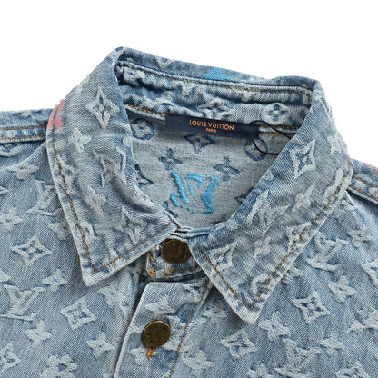 Louis Vuitton 25Fw old flower jacquard embroidered denim shirt jacket