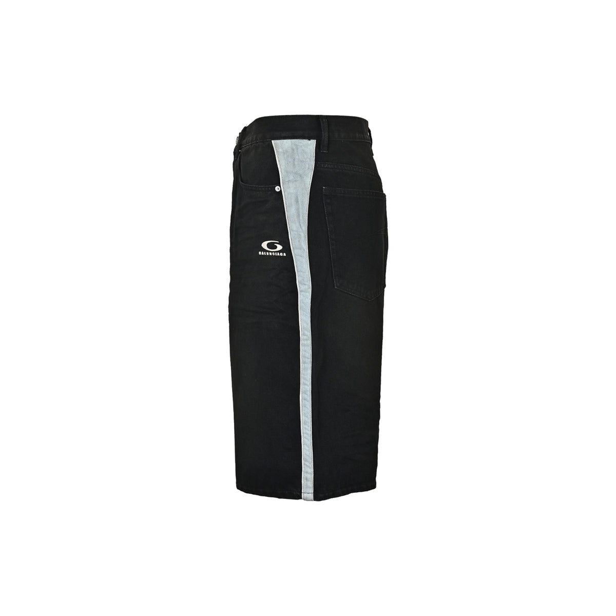 Balenciaga double-ring denim cropped shorts