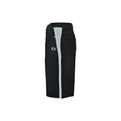 Balenciaga double-ring denim cropped shorts
