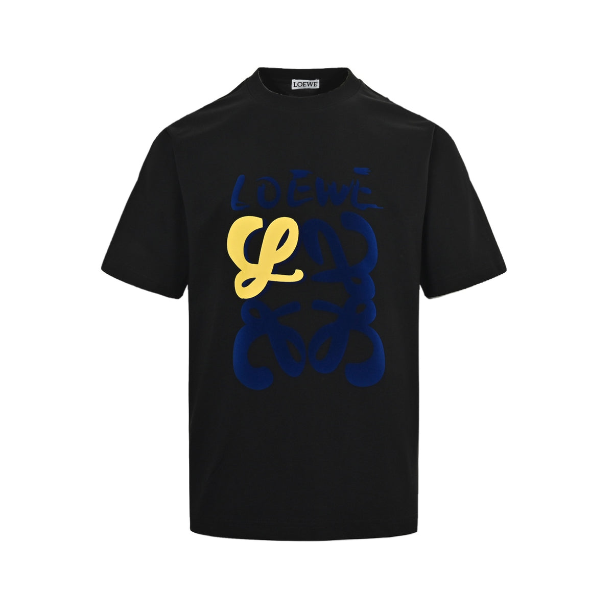 Loewe/Luoyiwei 25ss graffiti painted flocking printed short sleeves