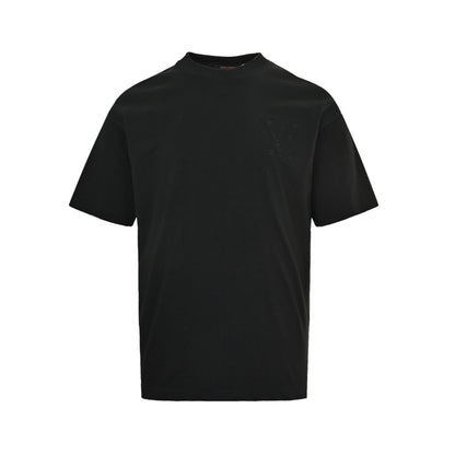 Louis Vuitton 26ss short sleeves with dark logo embroidery on the front and back