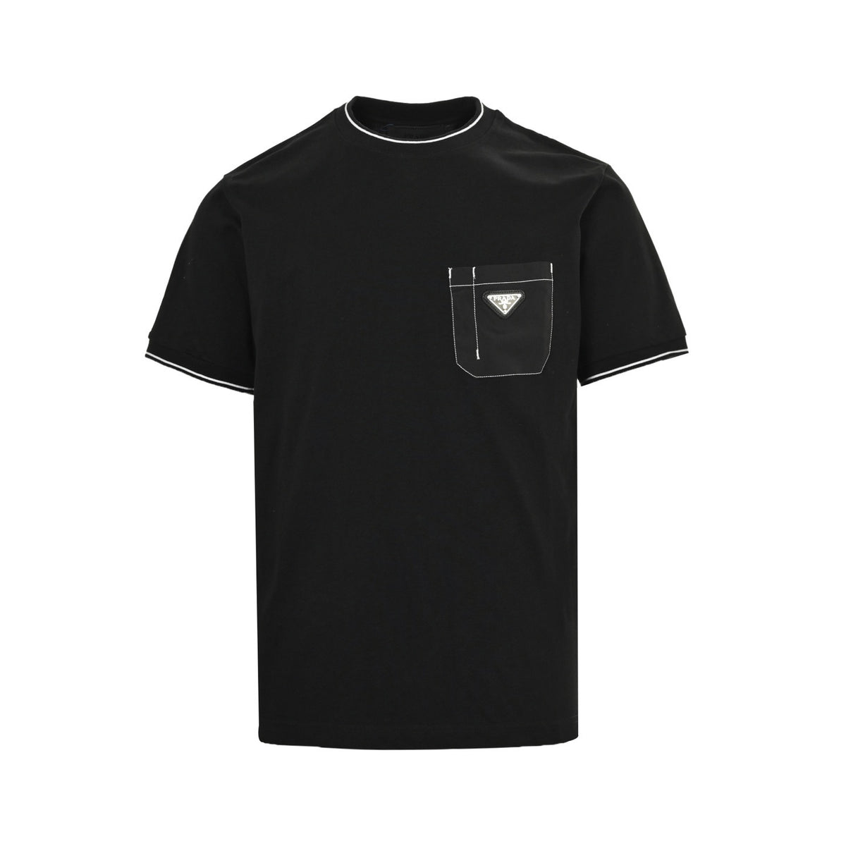 Prada 24ss triangle marked line pocket short sleeves