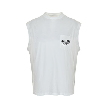 SAINT MICHAEL 25ss pocket English printed vest short sleeves