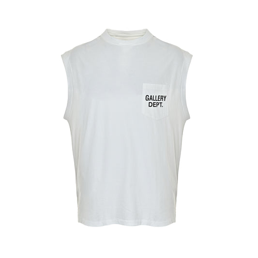 SAINT MICHAEL 25ss pocket English printed vest short sleeves