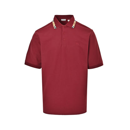 Burberry Plaid Trimmed War Horse Embroidered Polo Short Sleeve