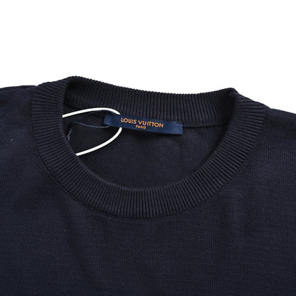 Louis Vuitton 26ss chest silicone badge knitted short sleeves