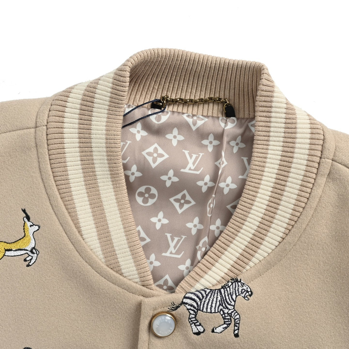Louis Vuitton 26ss Animal Park embroidered baseball jacket
