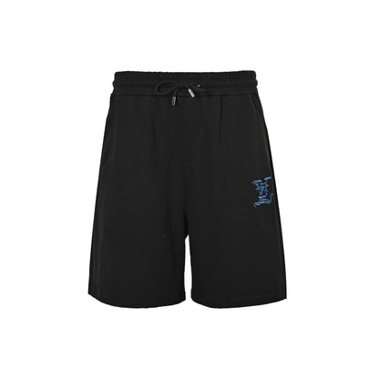 Louis Vuitton 26ss blue letter logo embroidered shorts