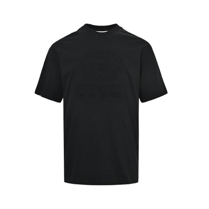Gucci 26ss embossed letter logo short sleeves