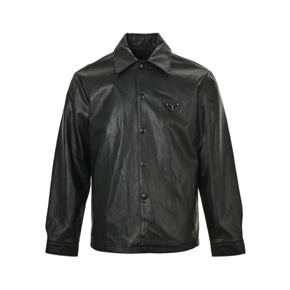 Prada triangle standard single-breasted leather jacket jacket