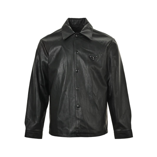 Prada triangle standard single-breasted leather jacket jacket