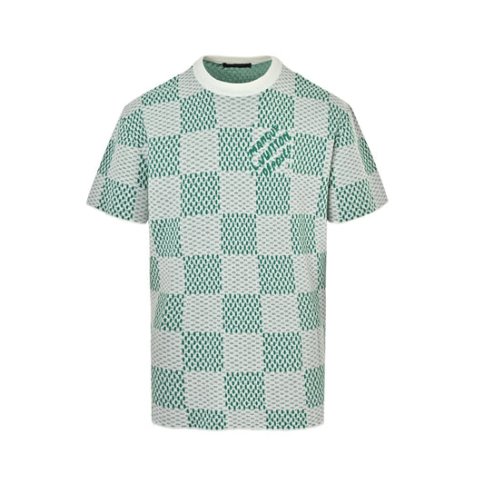 LouisVuitton/Louis Vuitton checkerboard knitted jacquard short sleeves
