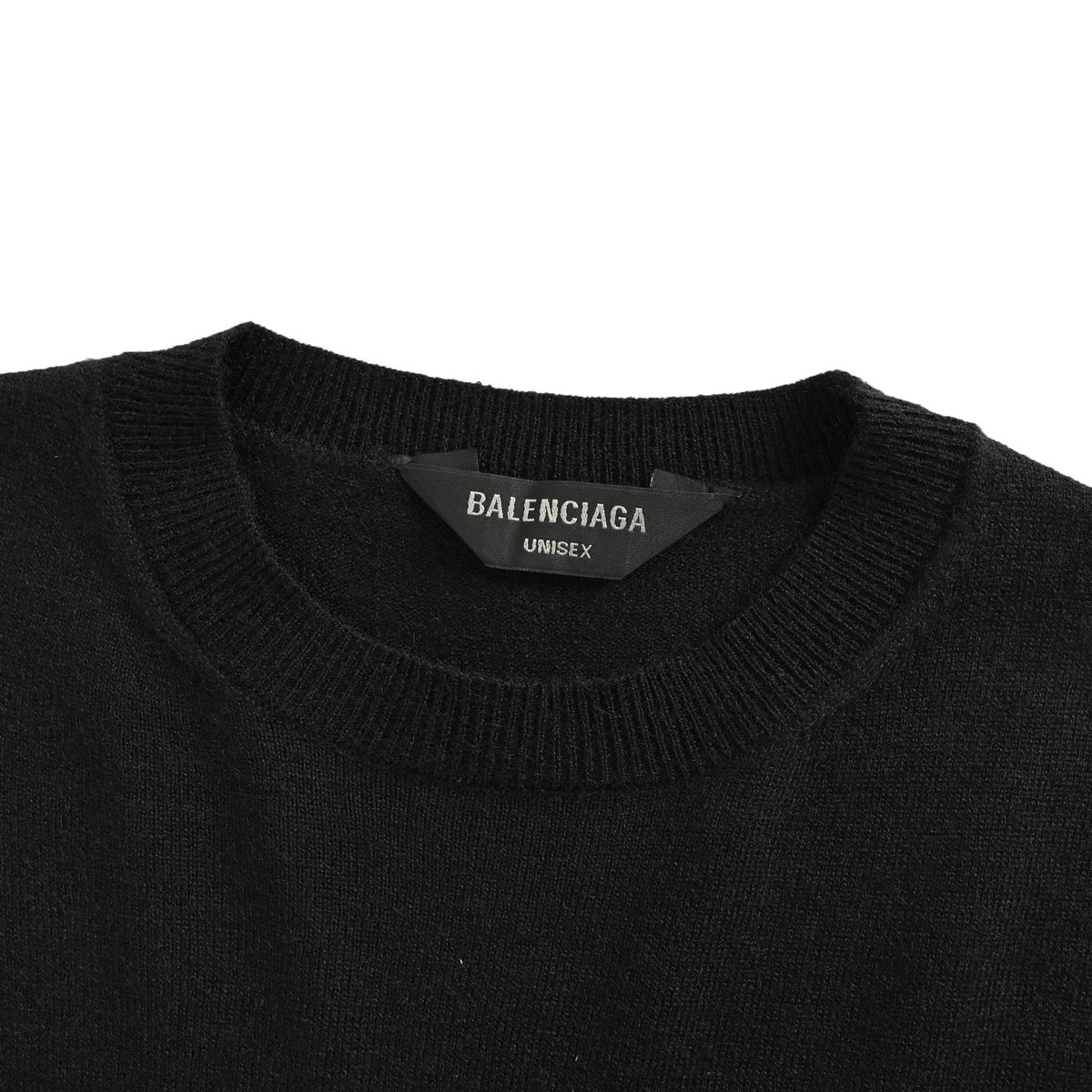 Balenciaga/Balanciaga 25Fw metal nameplate wool crew neck sweater