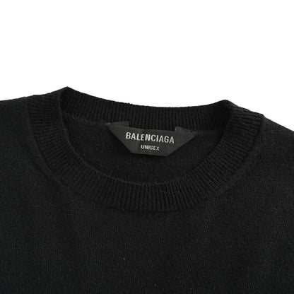 Balenciaga/Balanciaga 25Fw metal nameplate wool crew neck sweater
