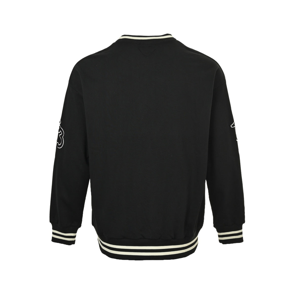 Prada 25Fw contrasting threaded patch letter embroidered round neck sweatshirt