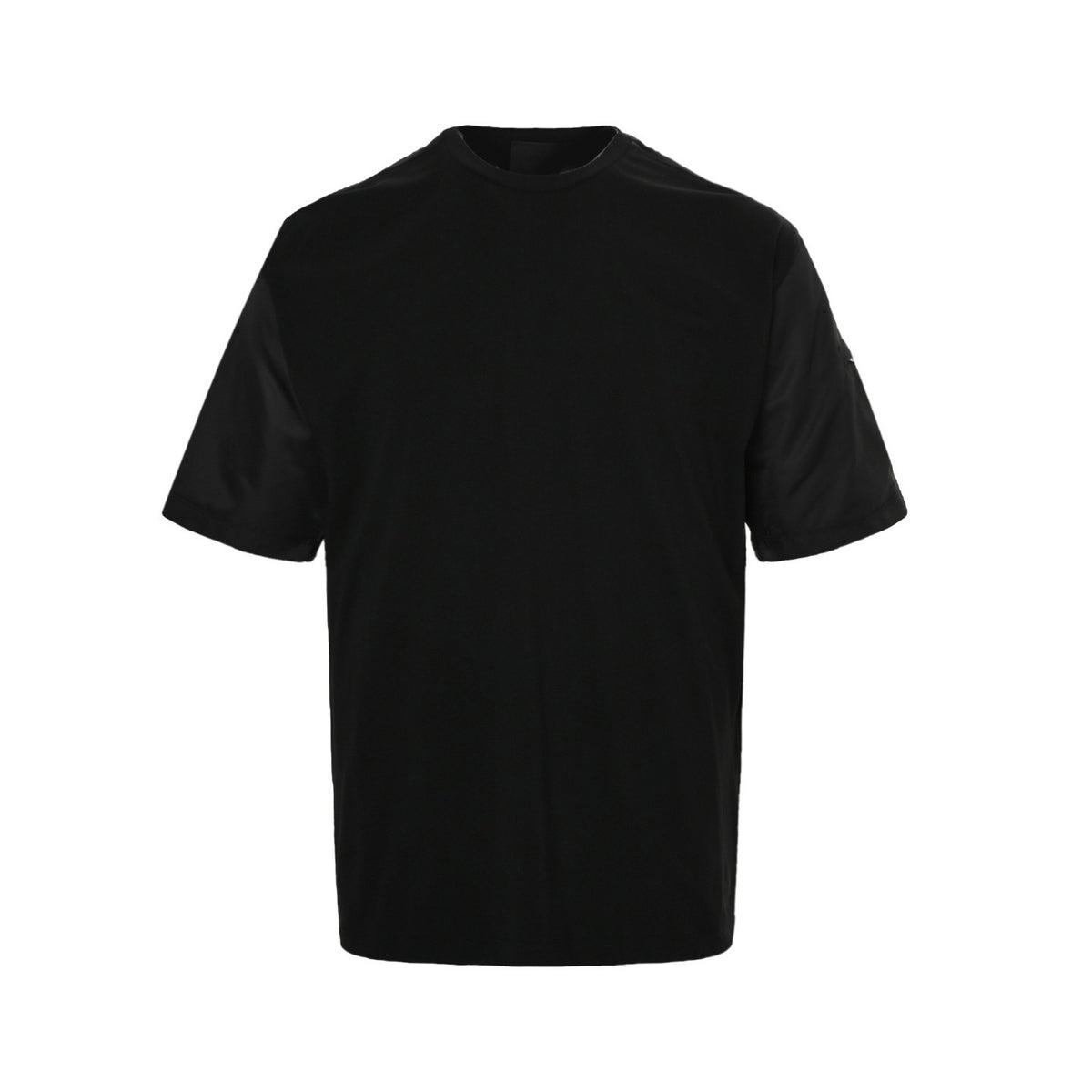 Prada sleeves triangle logo pocket nylon splicing short sleeves