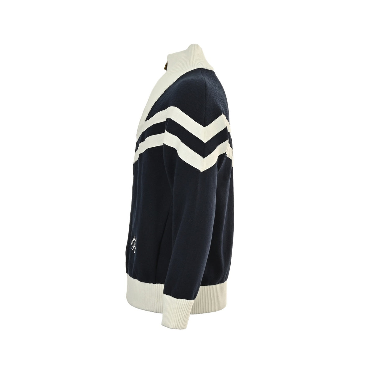 Louis Vuitton 24Fw stand collar striped contrast zipper knitted jacket