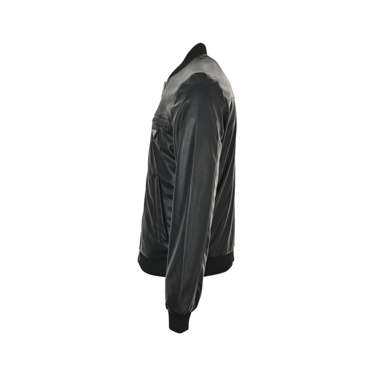Prada 25Fw triangle logo reversible leather nylon jacket