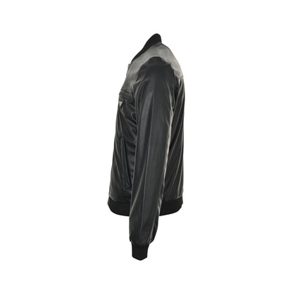 Prada 25Fw triangle logo reversible leather nylon jacket