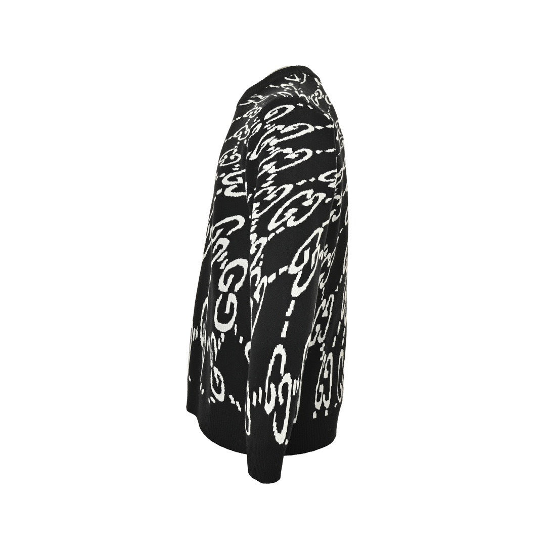 Gucci 24Fw twisted all-over printed double G jacquard sweater