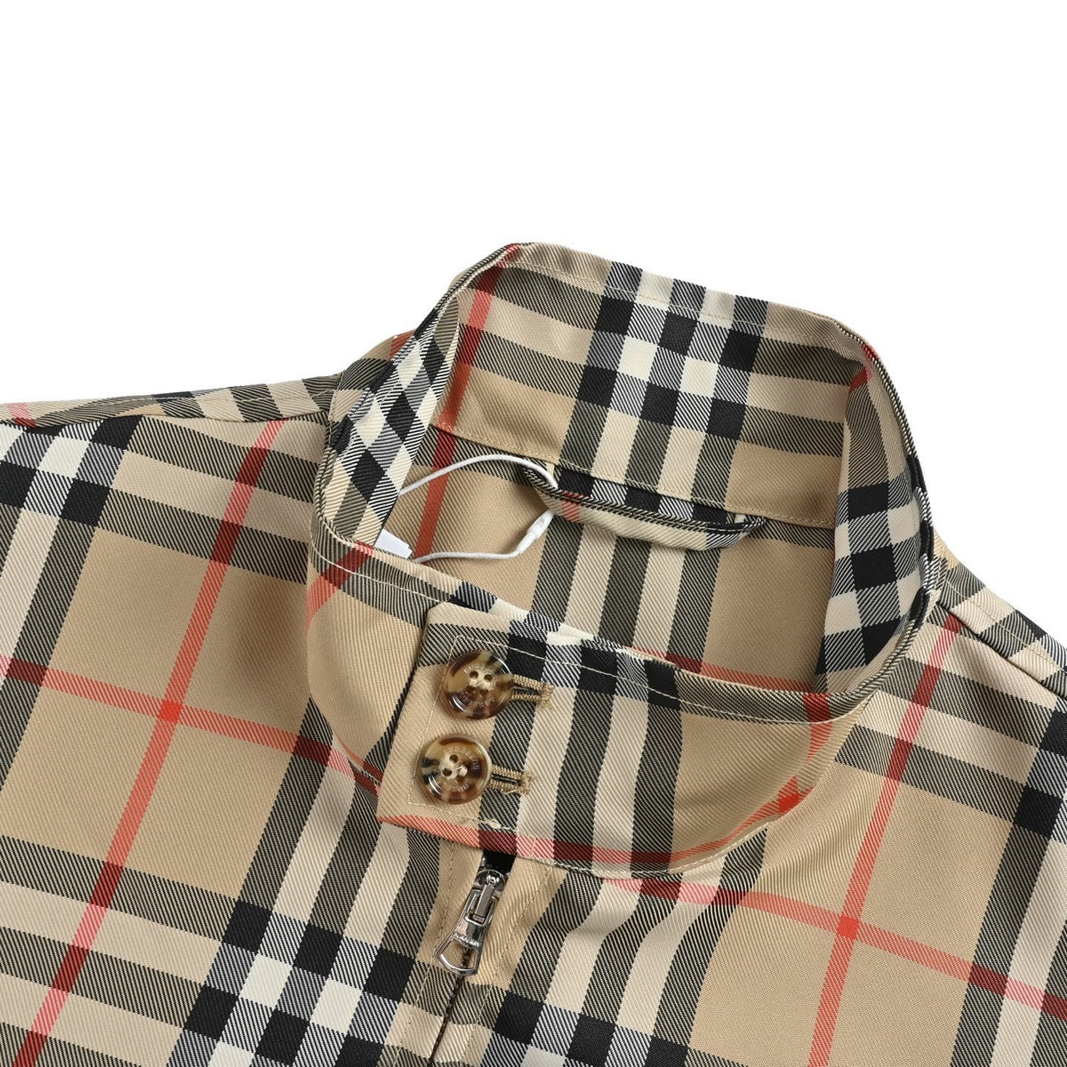 Burberry 25Fw plaid stand collar zipper jacket