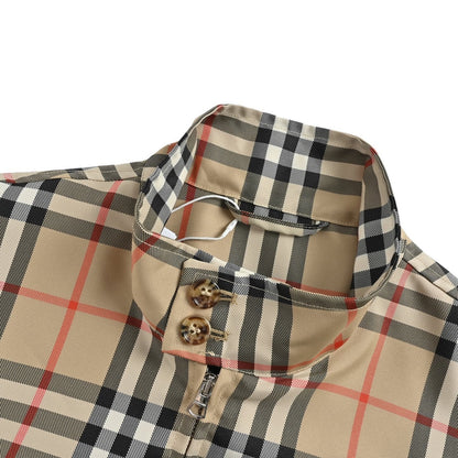 Burberry 25Fw plaid stand collar zipper jacket
