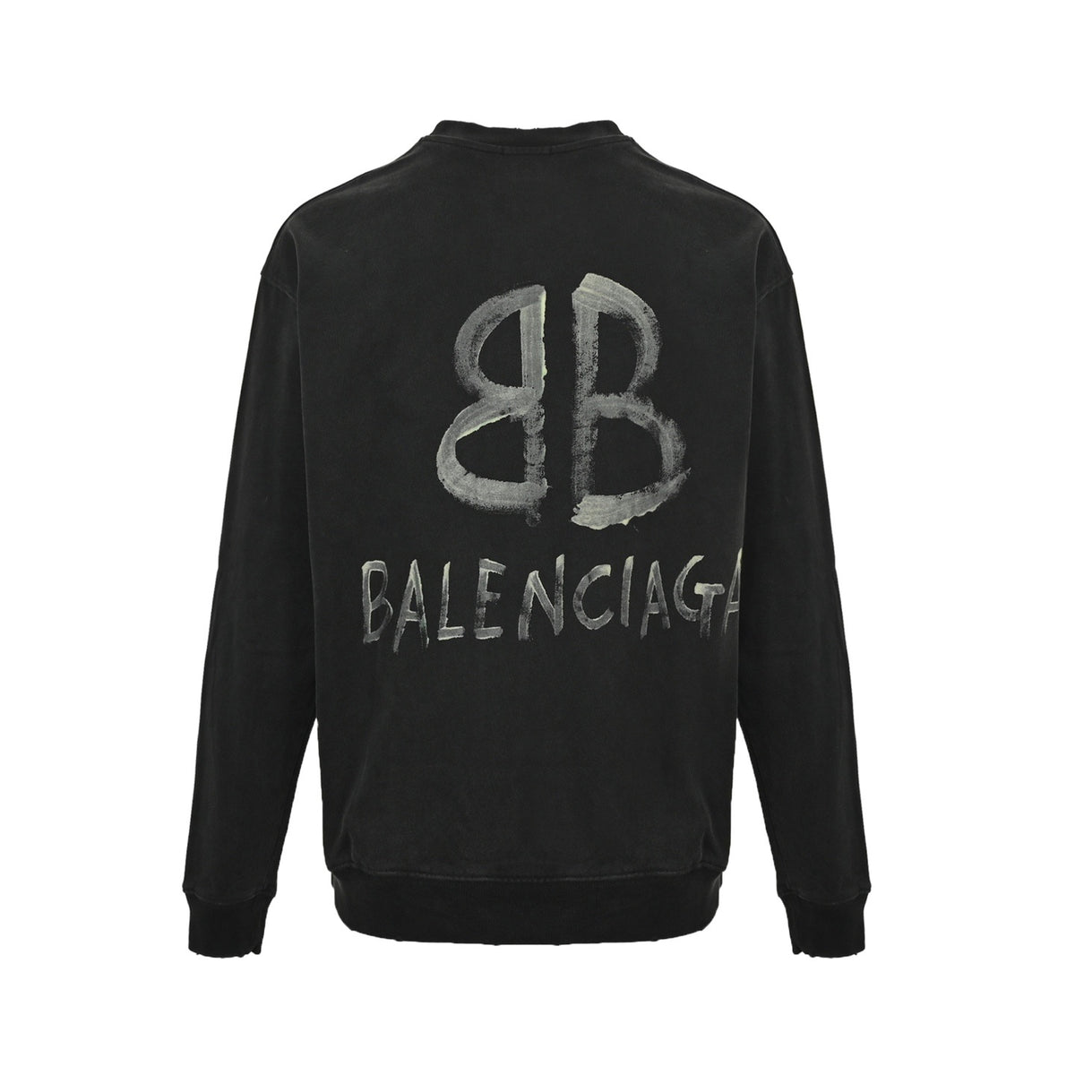 Balenciaga hand-painted luminous printed crew neck sweatshirt