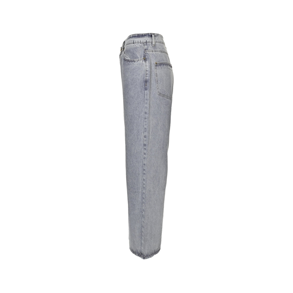 Louis Vuitton leather label pocket faded denim jeans