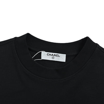 Chanel 25Fw dark pattern double C polka dot embroidery long-sleeved T-shirt