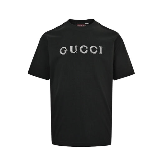 Gucci 26ss ghost letter logo embroidered short sleeves