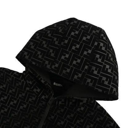Fendi FF flocked zipper hooded jacket