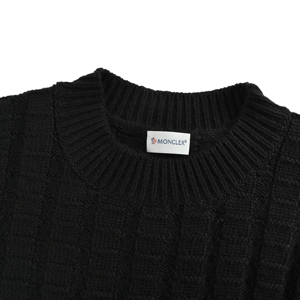 Moncler/Mask two-color embossed knitted crew neck sweater