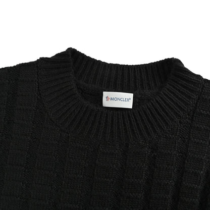 Moncler/Mask two-color embossed knitted crew neck sweater