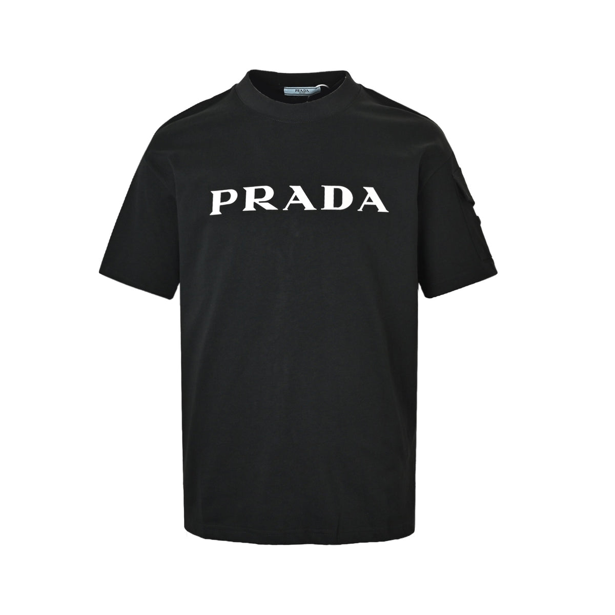 Prada laminated letter sleeve pocket triangle logo short sleeves