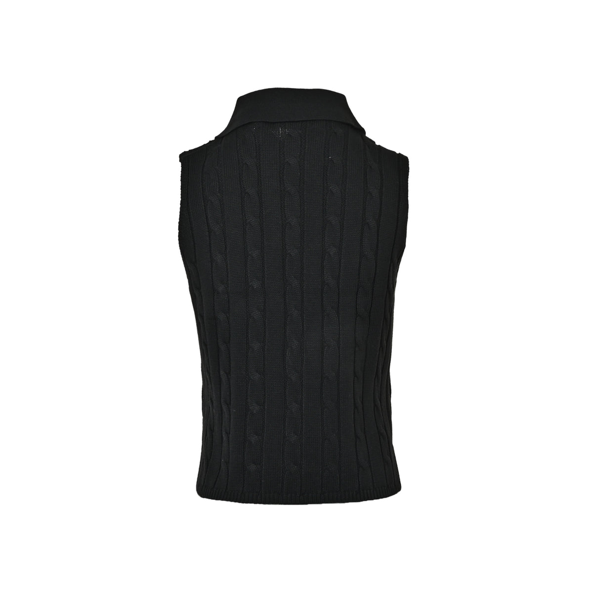 Ralph Lauren pony embroidered cable lapel sleeveless vest