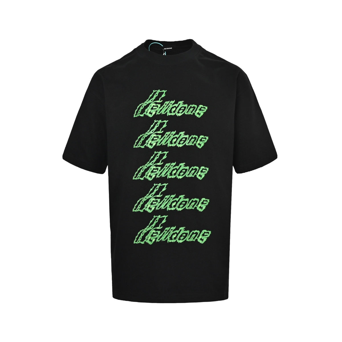 We11 Done 26ss liquid fluorescent logo barrage print short sleeves