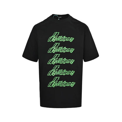 We11 Done 26ss liquid fluorescent logo barrage print short sleeves