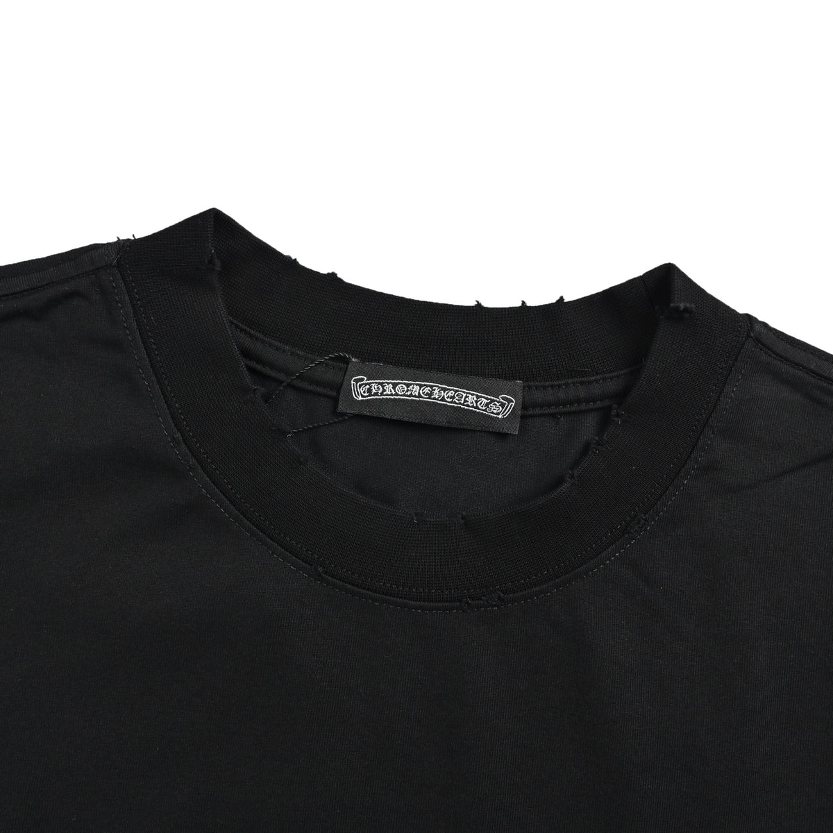 Chrome Hearts/Chrome Heart Heavy Flower Patch Embroidery Round Neck Short Sleeves