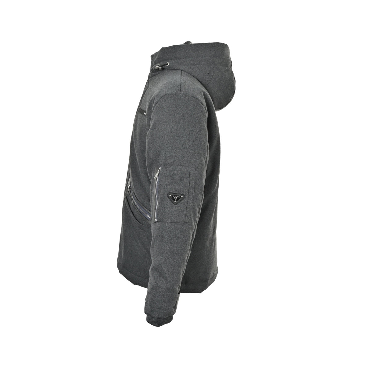 Prada multi-pocket logo letter hooded cotton jacket