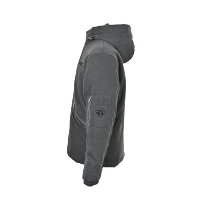 Prada multi-pocket logo letter hooded cotton jacket