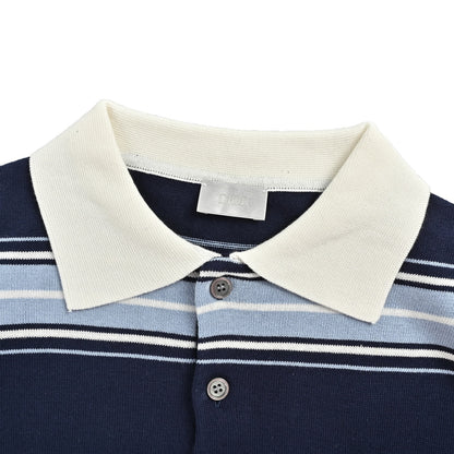 Dior lily of the valley embroidered striped Polo short sleeves