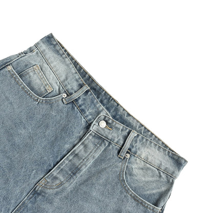 Balenciaga 26ss solid color ripped denim shorts