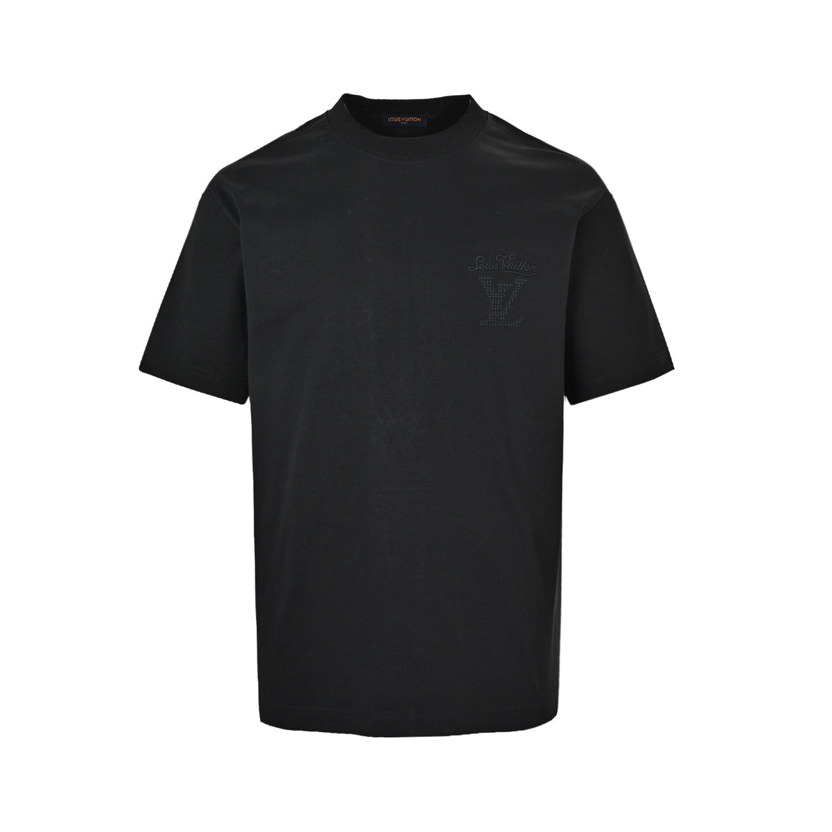 Louis Vuitton hollow tatami embroidered round neck short sleeves on the back