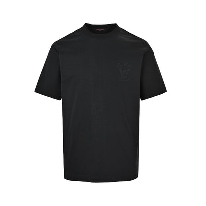 Louis Vuitton hollow tatami embroidered round neck short sleeves on the back