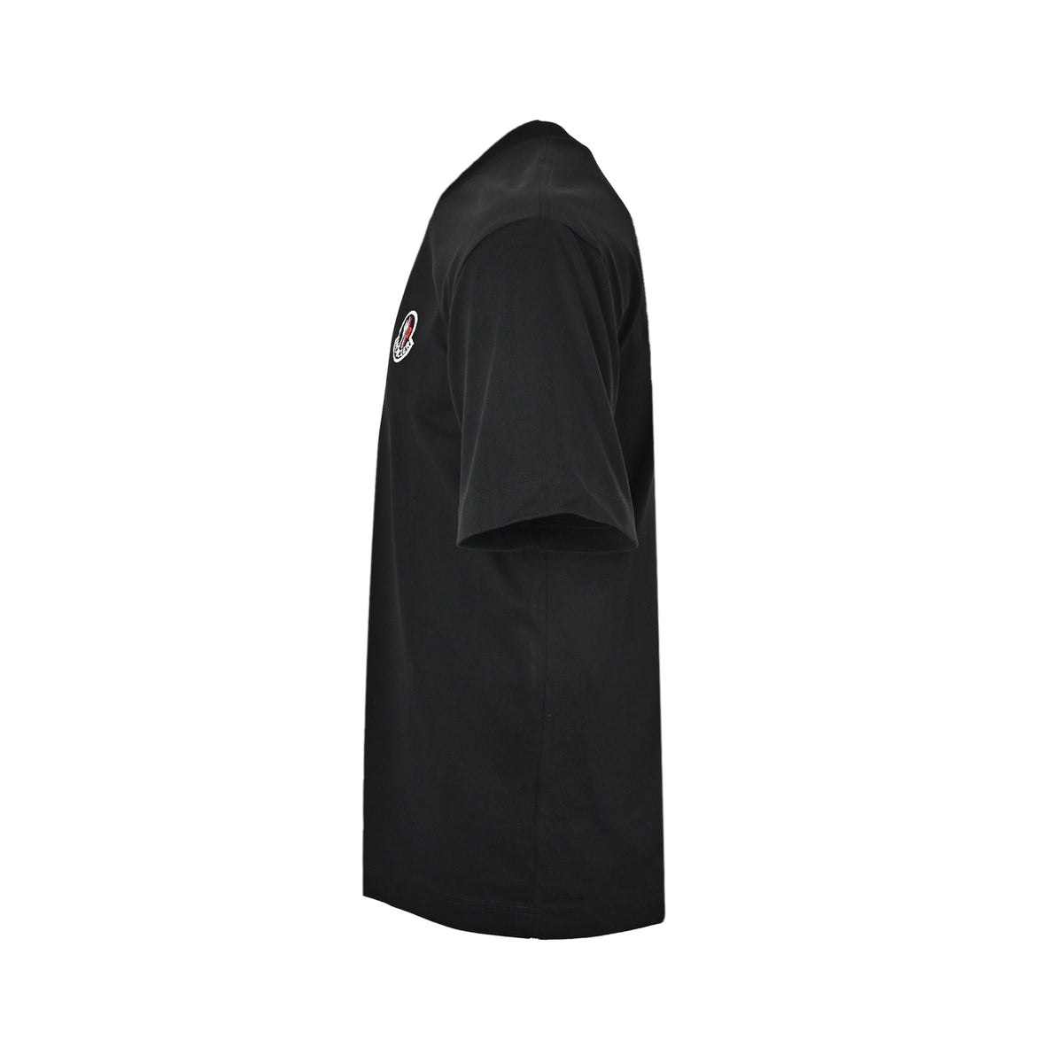 Moncler/muzzled round neck short sleeves with woven logo embroidery on the back